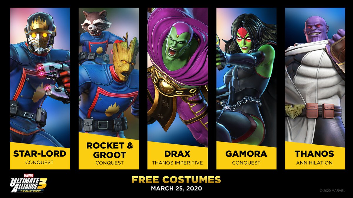 Marvel Ultimate Alliance 3 – Terceira nova leva de roupas gratuitas é revelada