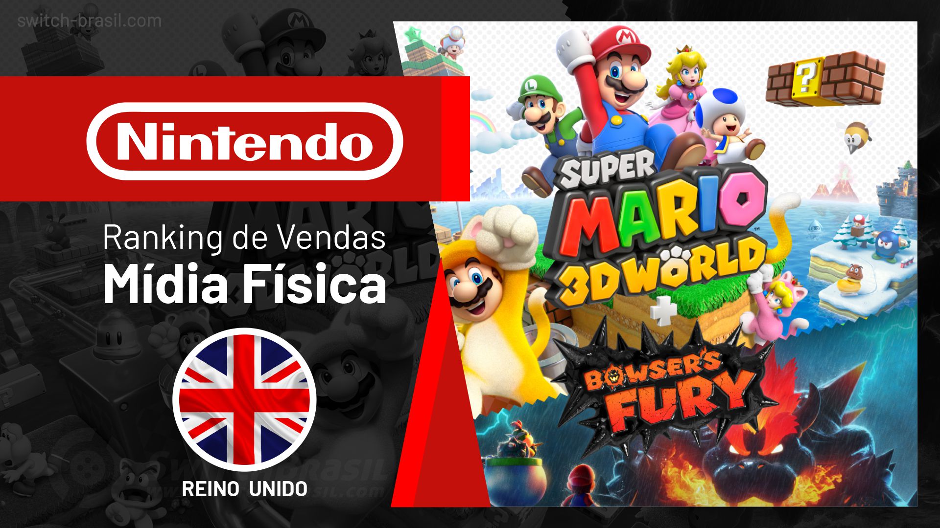 Jogo Super Mario 3D World + Bowser's Fury Nintendo Switch Mídia Física