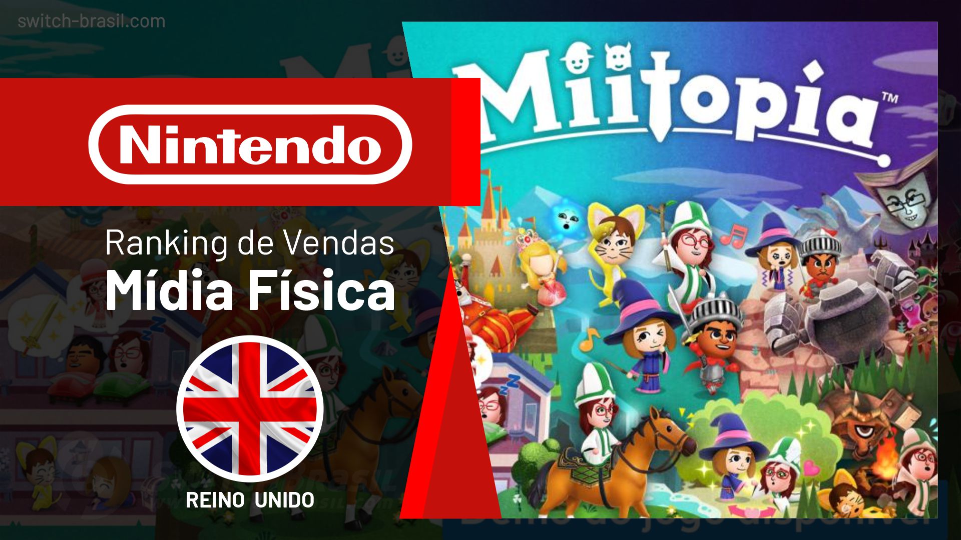 Ranking de Vendas no Reino Unido | Miitopia estreia em #2 (25/05/2021)