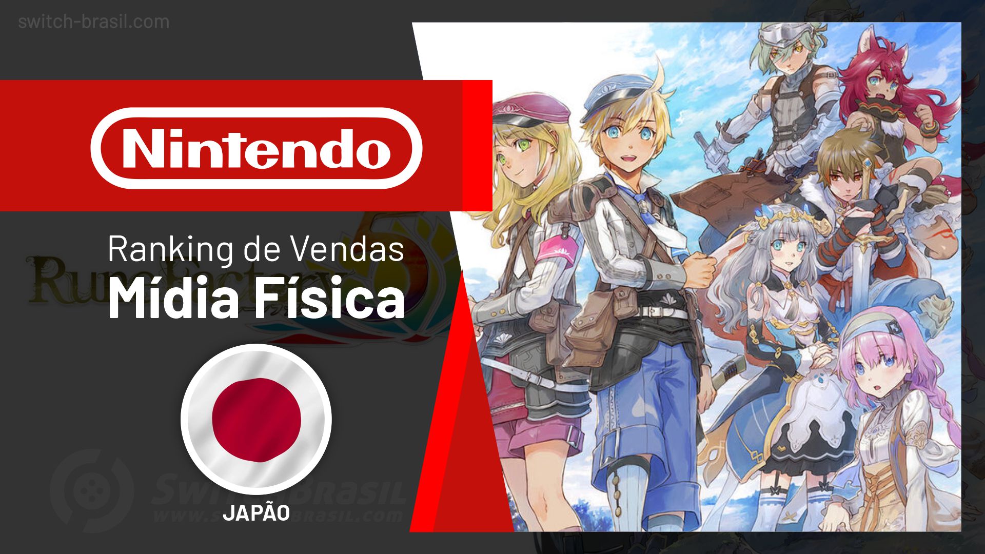 Ranking de Vendas no Japão | Rune Factory 5 estreia no topo; Switch movimenta mais de 99 mil unidades