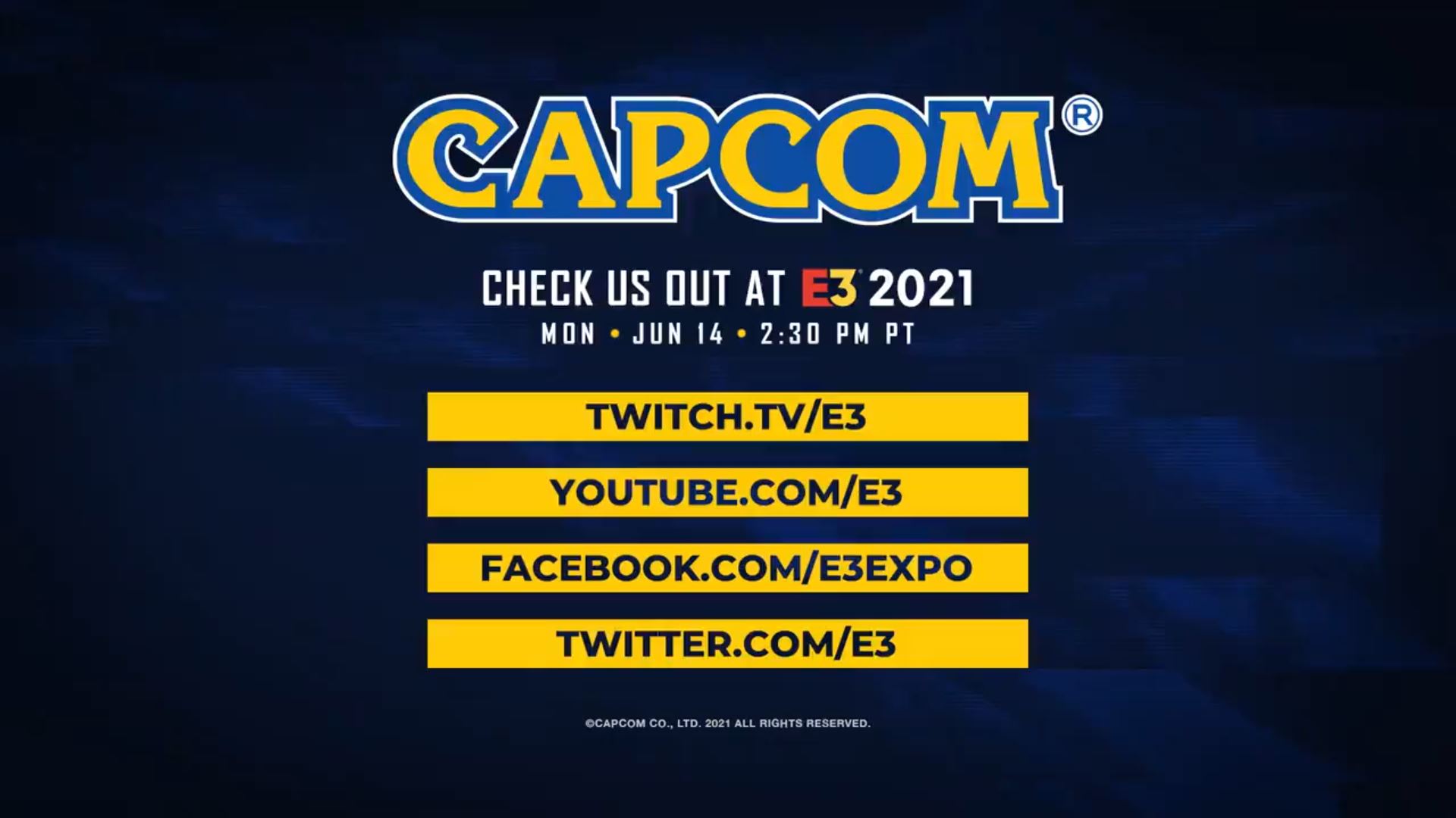 E3 2021 – Evento Digital | Capcom agenda apresentação para às 18:30 do ...