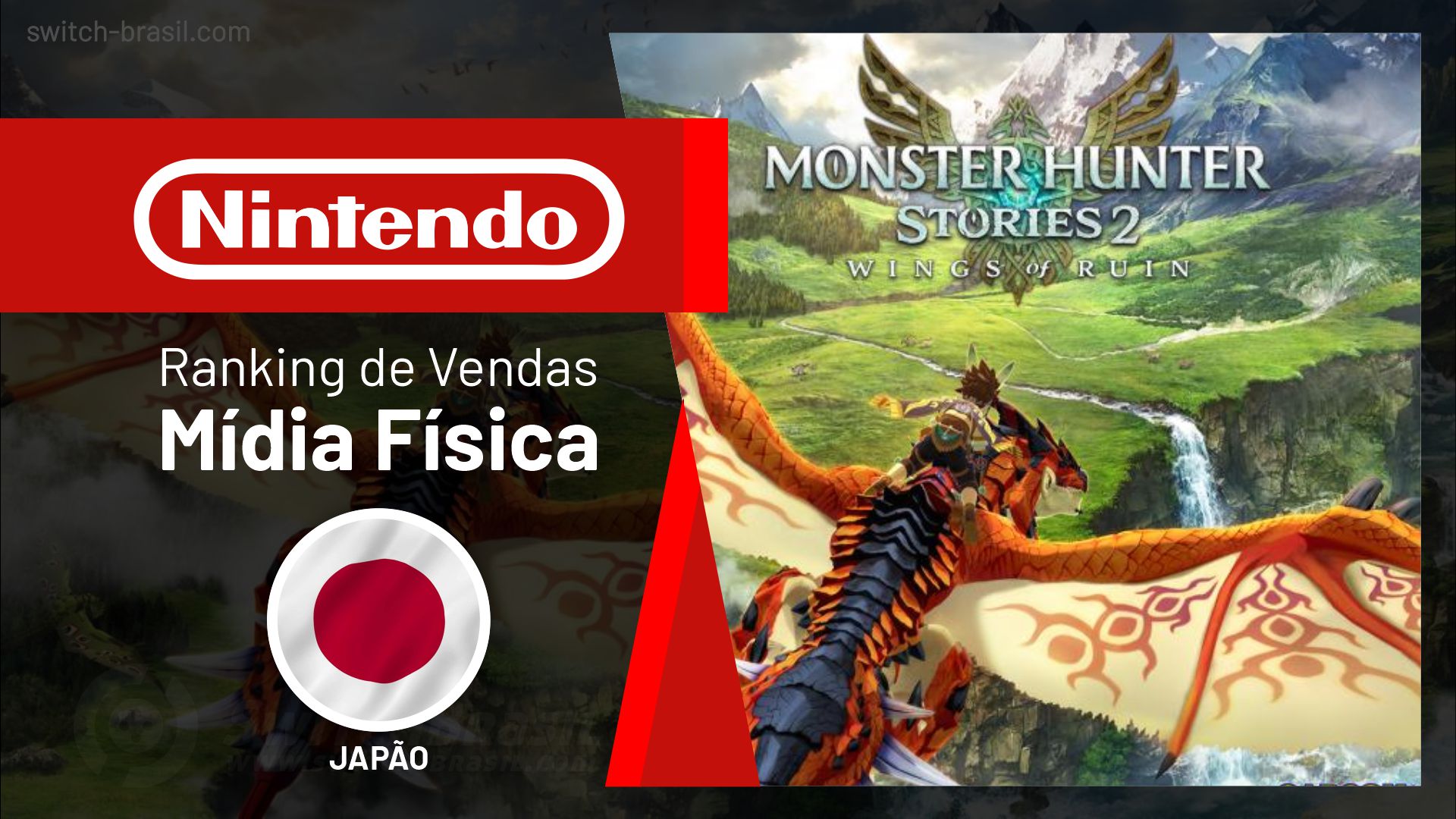 Ranking de Vendas no Japão | Monster Hunter Stories 2 estreia no topo; Switch movimenta mais de 69 mil unidades