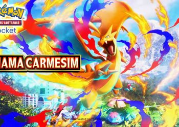 Pokémon Estampas Ilustradas Pocket receberá o Pacote de Booster “Chama Carmesim” na próxima semana