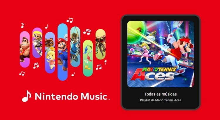 Imagem destacada de Mario Tennis Aces tem sua trilha sonora adicionada ao Nintendo Music