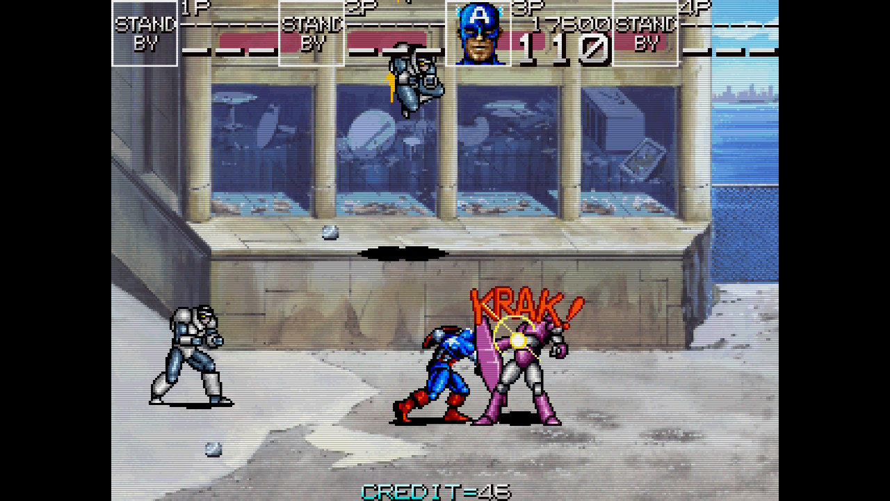 Cena do jogo dos Captain American & Avengers
