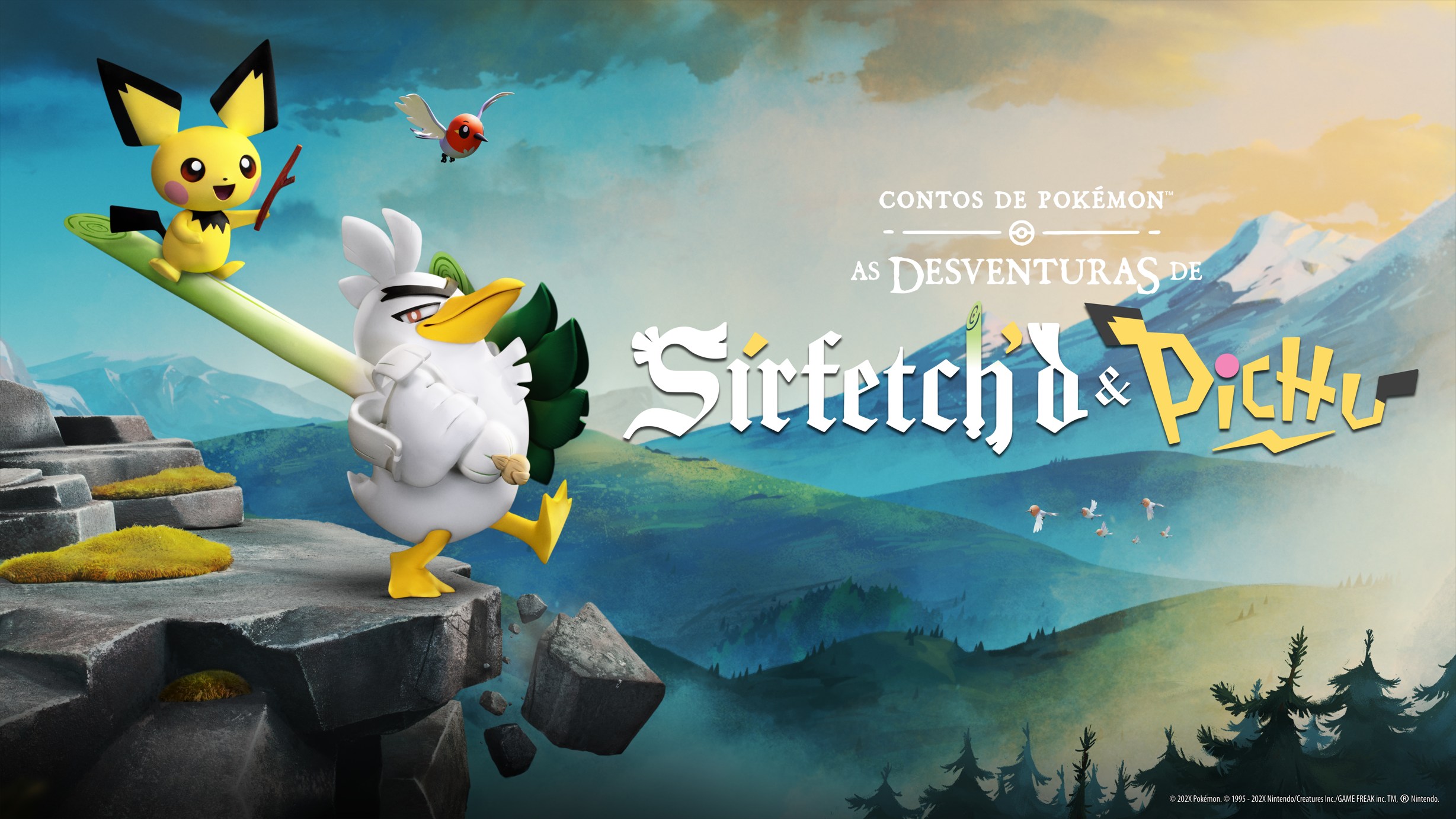 Imagem destacada de Animação Contos de Pokémon: As Desventuras de Sirfetch’d e Pichu ganha primeiro pôster e mais detalhes