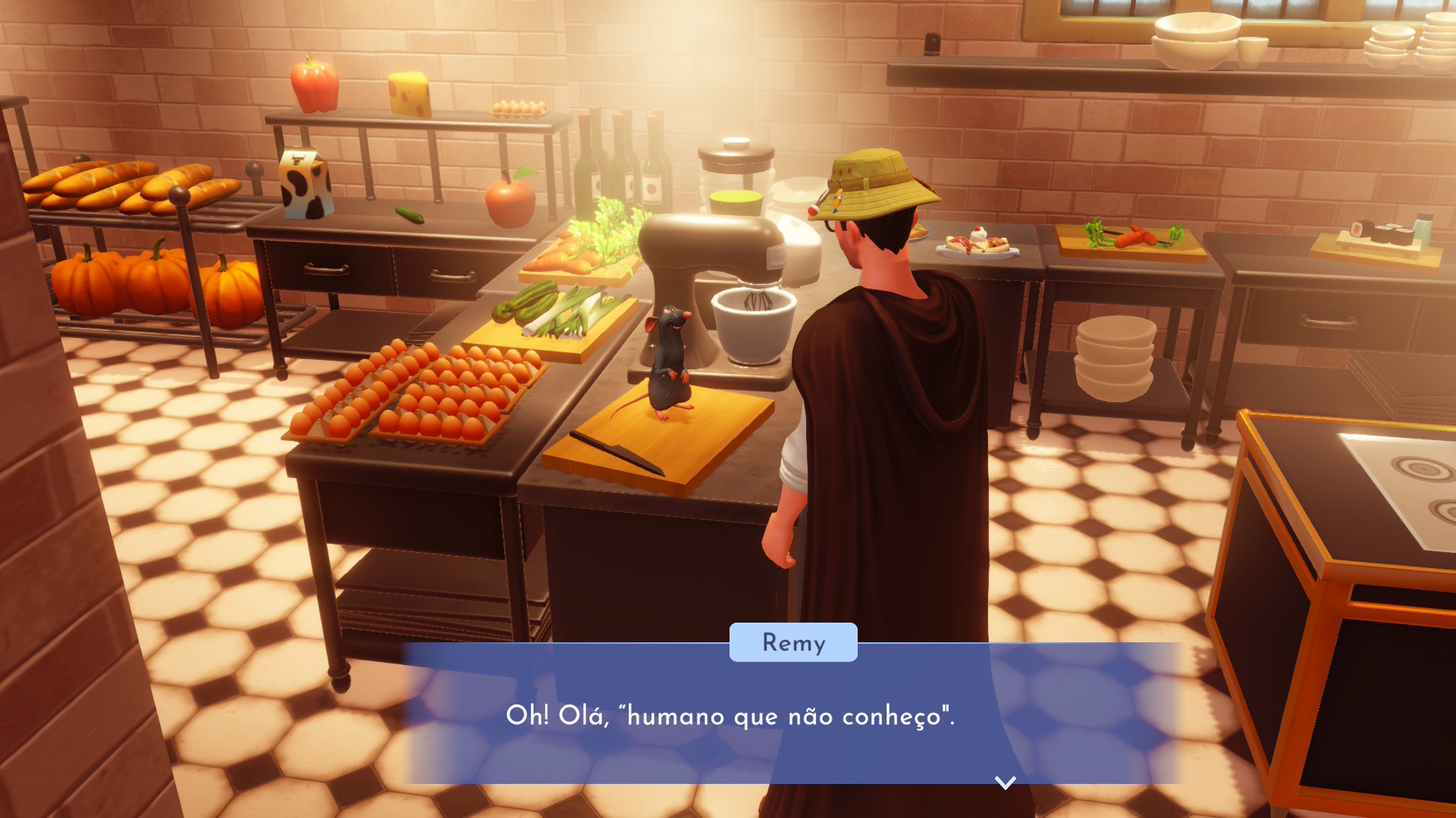 Cena de conversa com Remy de Ratatouille