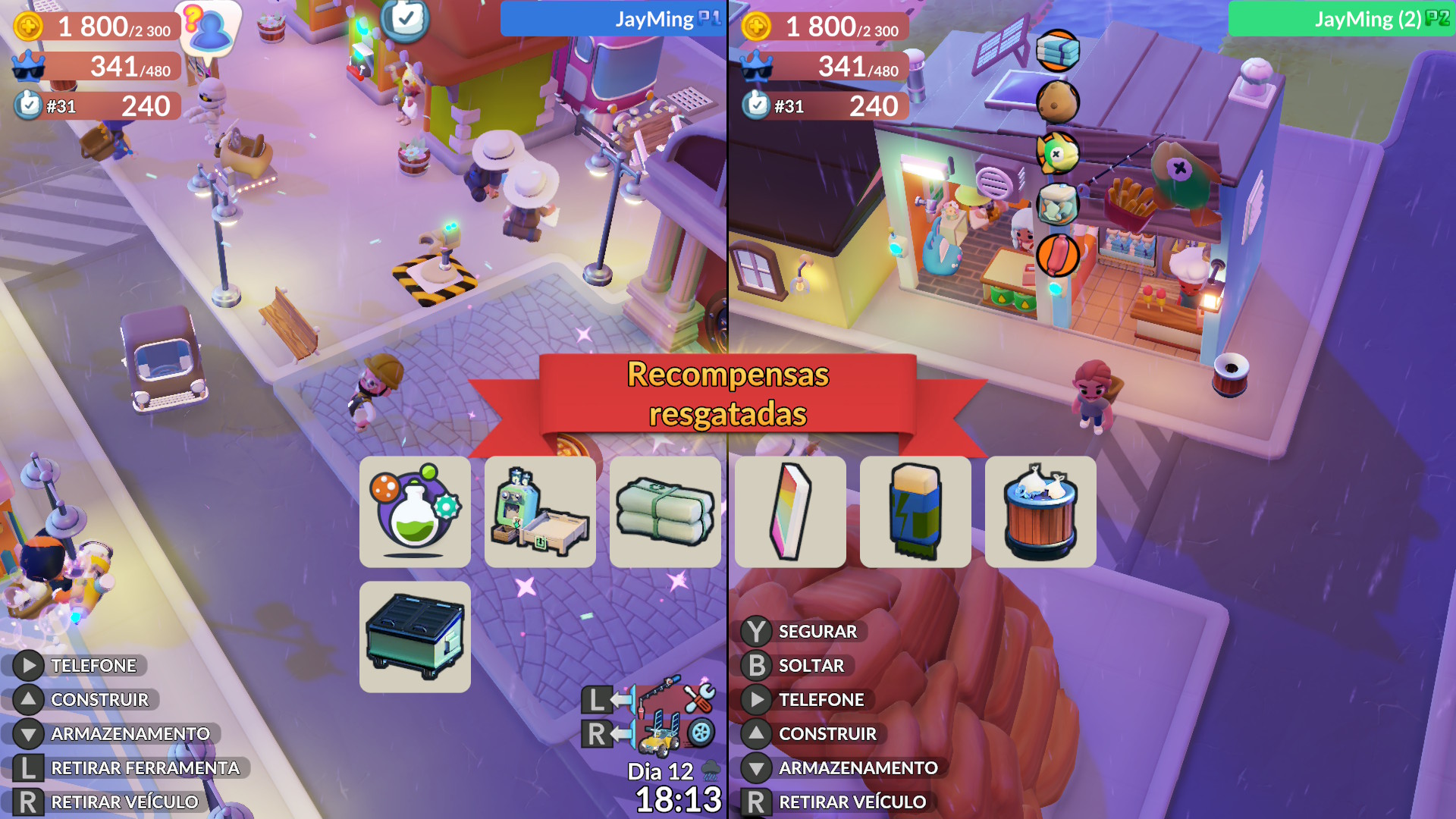 Cena de desbloqueio de novos itens construtíveis